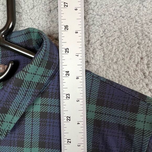 J. MCLAUGHLIN WOMENS BLOUSE GREEN BLUE CHECKERED SIZE M - Picture 9 of 11